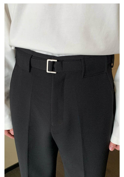 韓国ファッション SELCA-Suit trousers with belt-mselca2023aw900-04