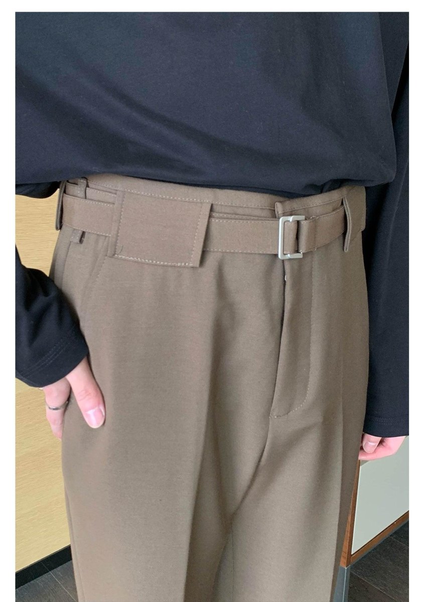 韓国ファッション SELCA-Suit trousers with belt-mselca2023aw900-011