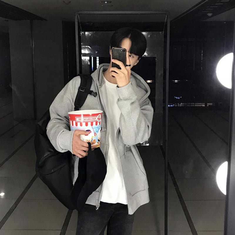 韓国ファッション SELCA-Sweat Zipper Parker-mselca2023aw910-02