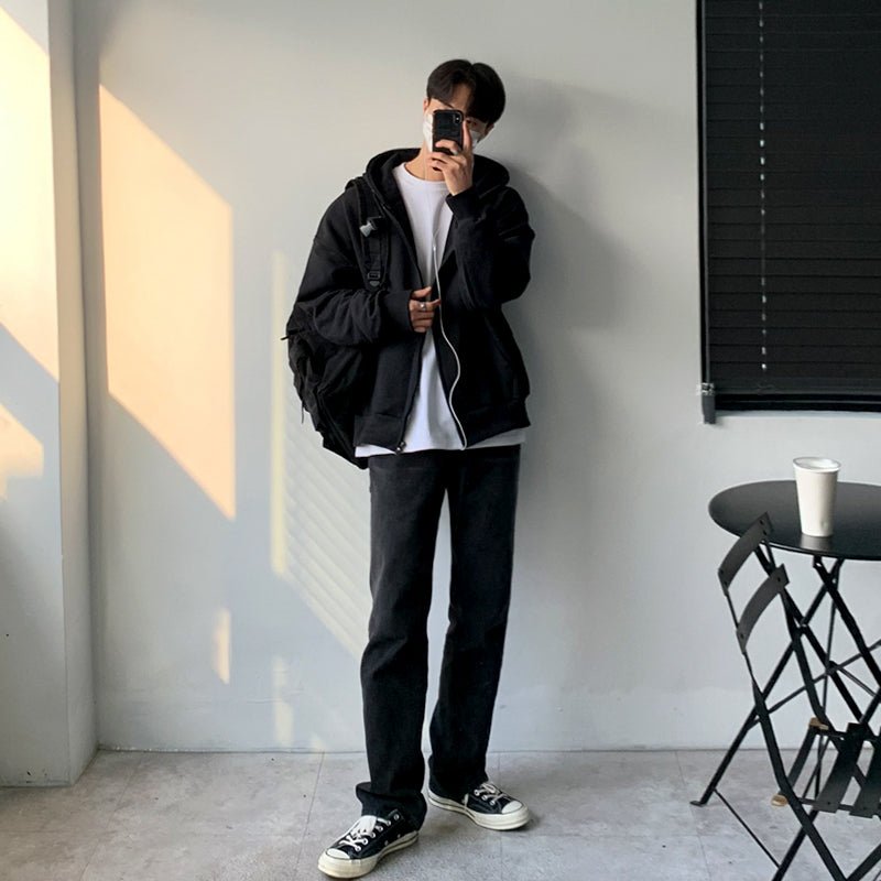 韓国ファッション SELCA-Sweat Zipper Parker-mselca2023aw910-04