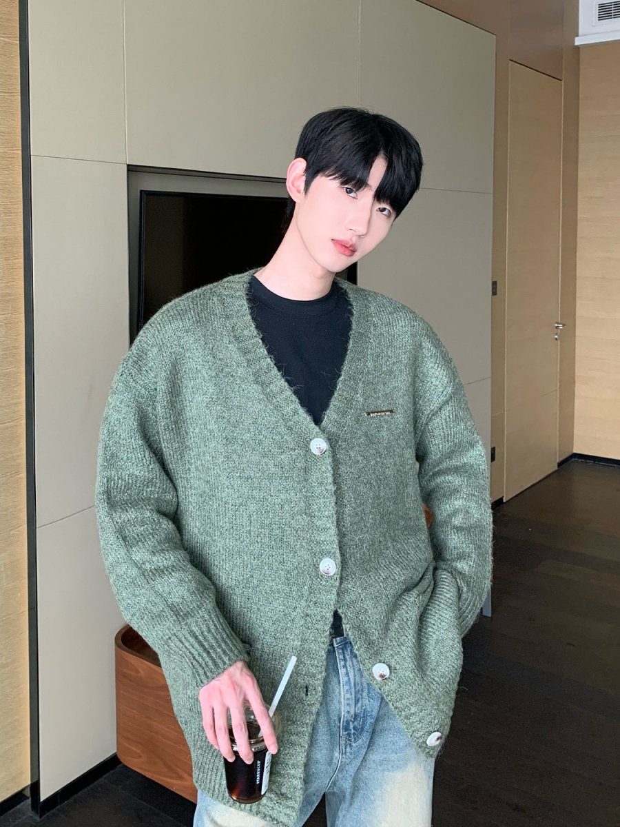 韓国ファッション SELCA-V neck knit cardigan-mselca2023aw951-01