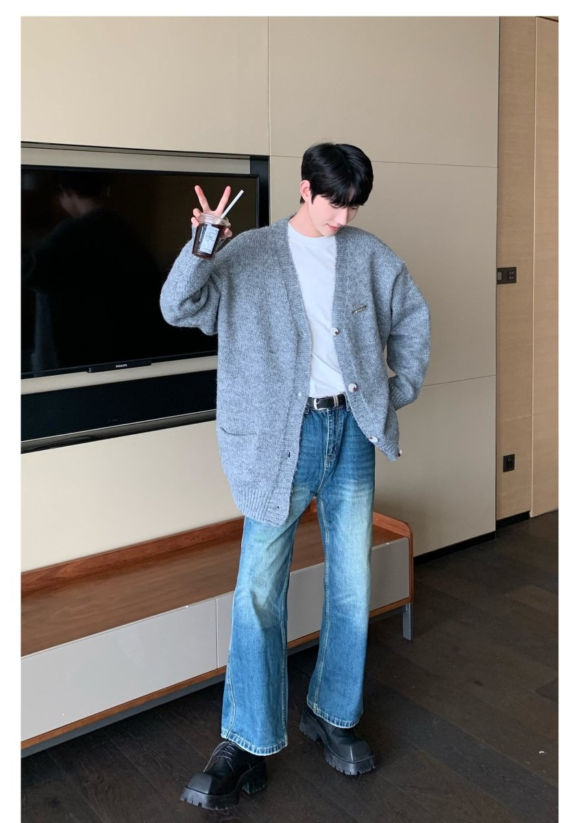 韓国ファッション SELCA-V neck knit cardigan-mselca2023aw951-05