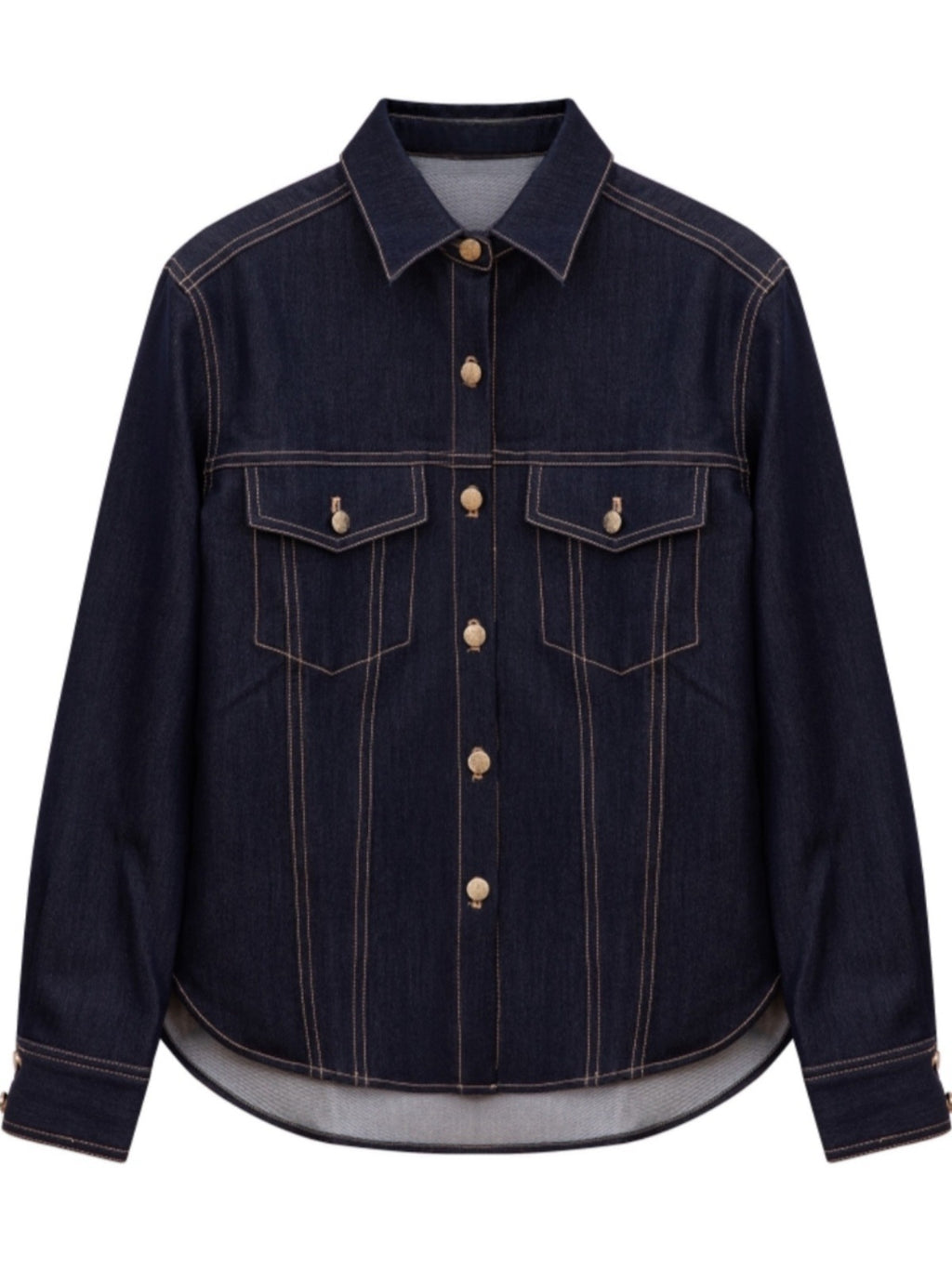 韓国ファッション SELCA-ステッチデニムセットアップ(トップス)-2024ss-005-04
