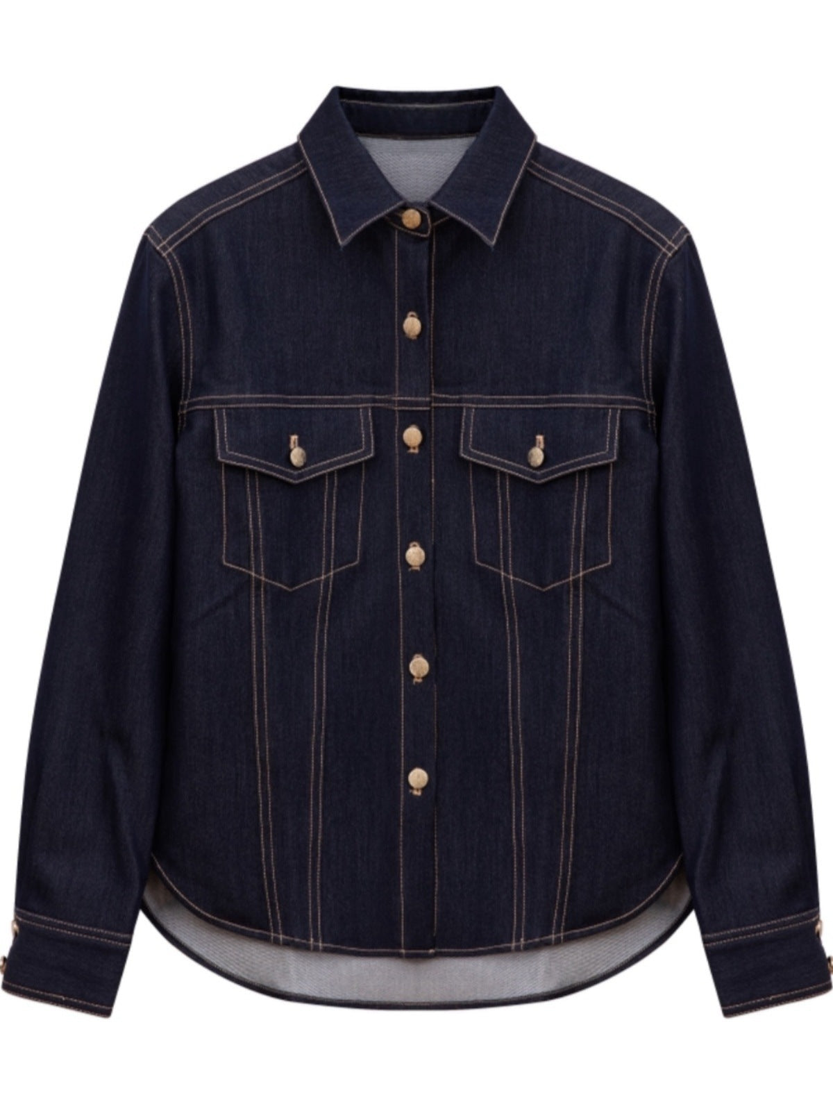韓国ファッション SELCA-ステッチデニムセットアップ(トップス)-2024ss-005-04