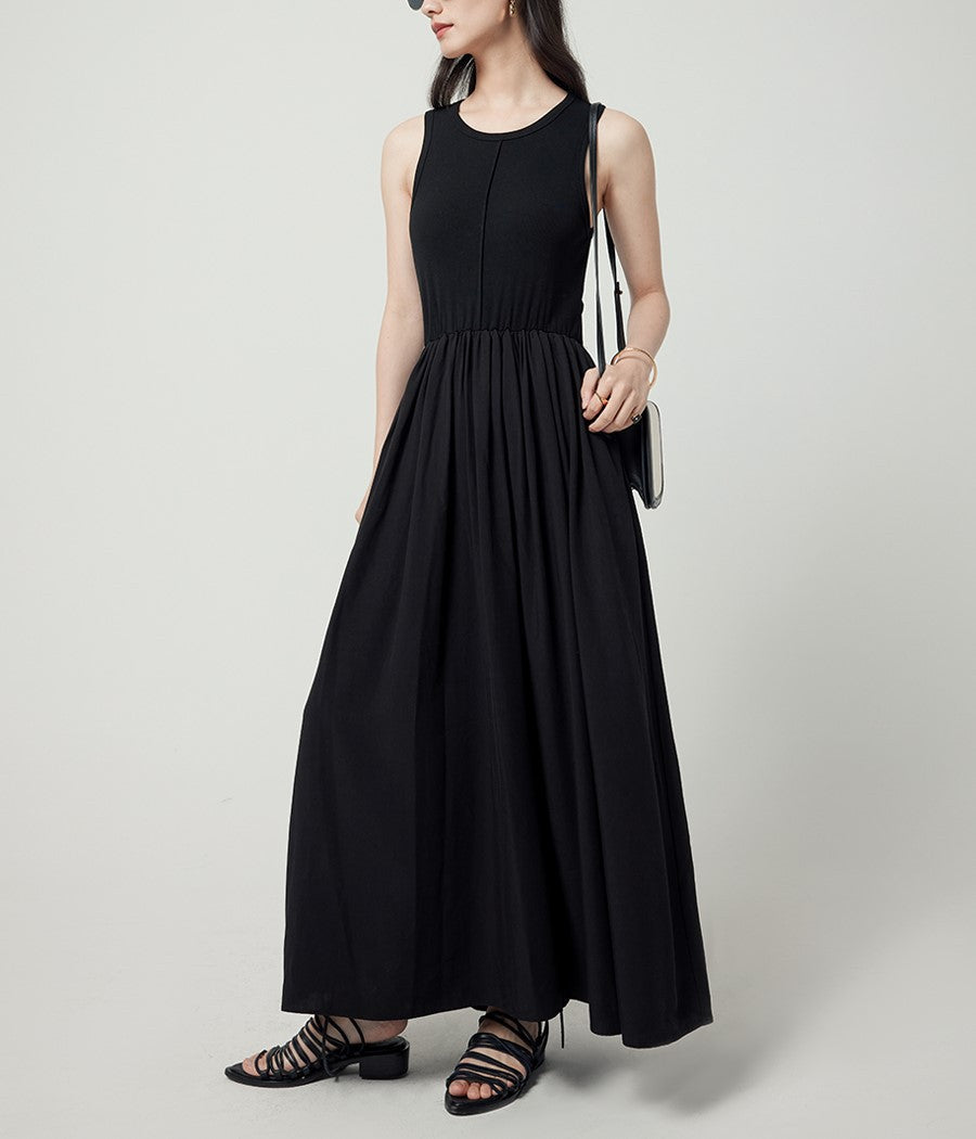 韓国ファッション SELCA-バックオープンノースリーブワンピース-2024ss-0030-02