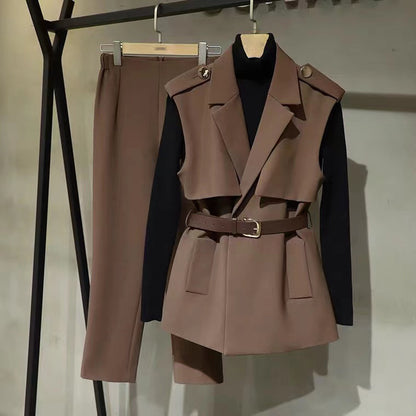 韓国ファッション SELCA-ノースリーブスーツカラーセットアップ-2023ss-set01-02
