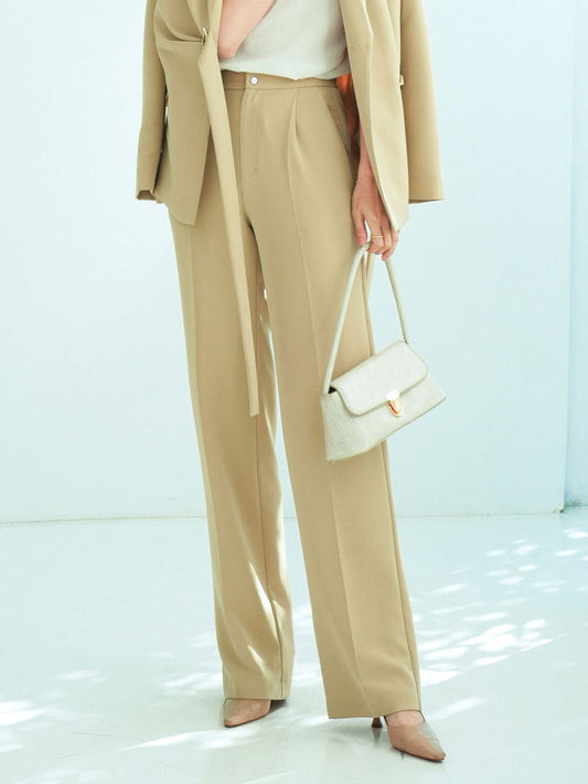 韓国ファッション SELCA-ストレートタックパンツ-2024ss-bt06-01