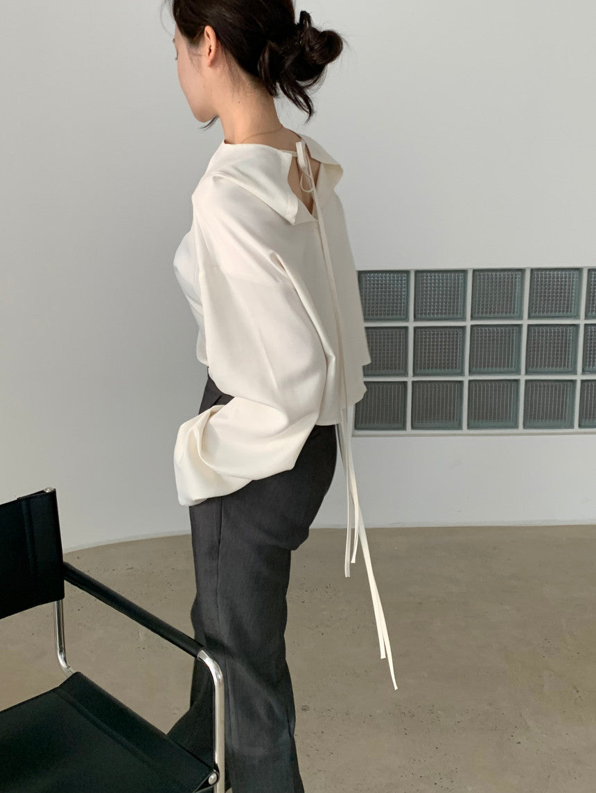 韓国ファッション SELCA-バックリボンシアーブラウス-2023ss-tp01-1-022