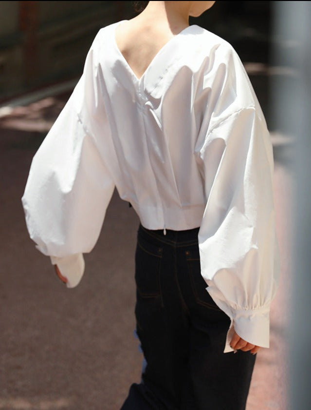 韓国ファッション SELCA-コットンデザインネックシャツ-2023ss-tp01-04